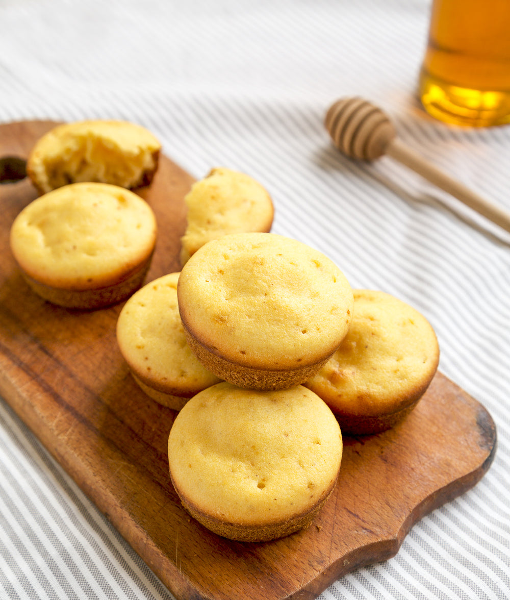DELECTABLE TRUFFLE HONEY CORN MUFFINS