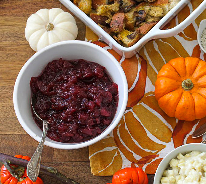 CRANBERRY SAUCE WITH TRUFFLE MAPLE SYRUP