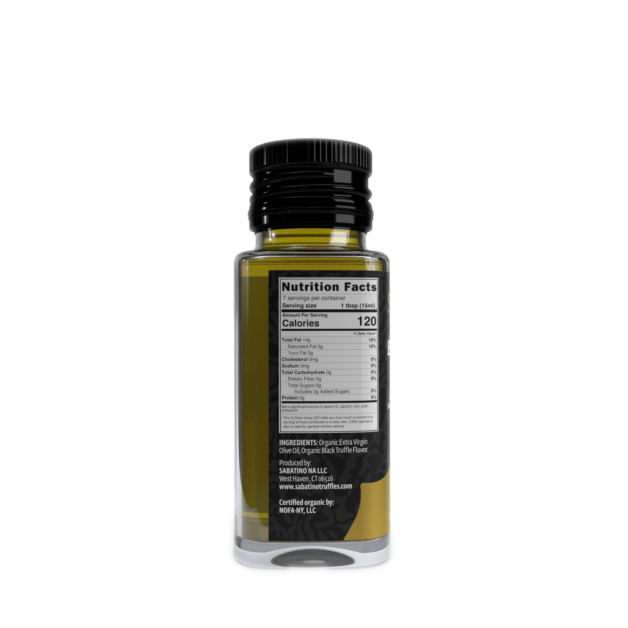 USDA Organic Black Truffle Infused Oil - 3.4 fl oz side of pot