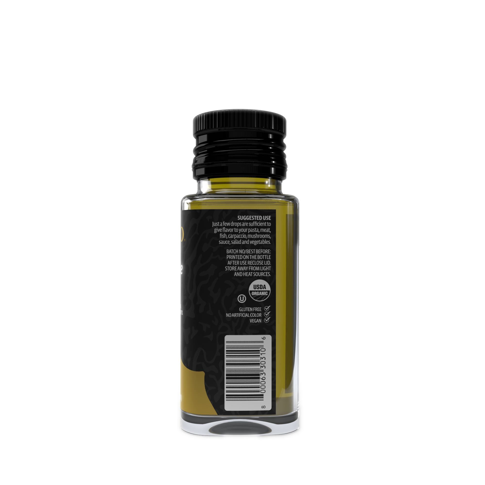 USDA Organic Black Truffle Infused Oil - 3.4 fl oz side of pot 2